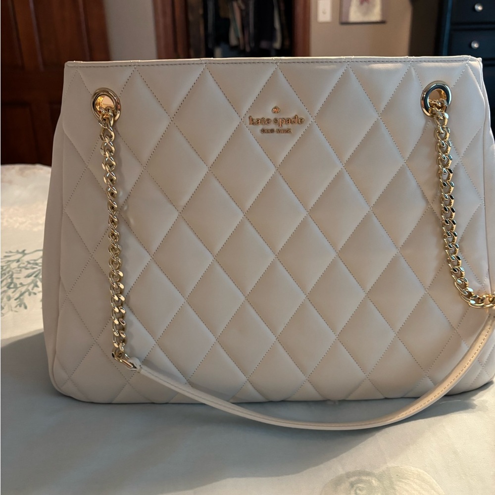 Kate Spade Cream Quilted Shoulder Bag